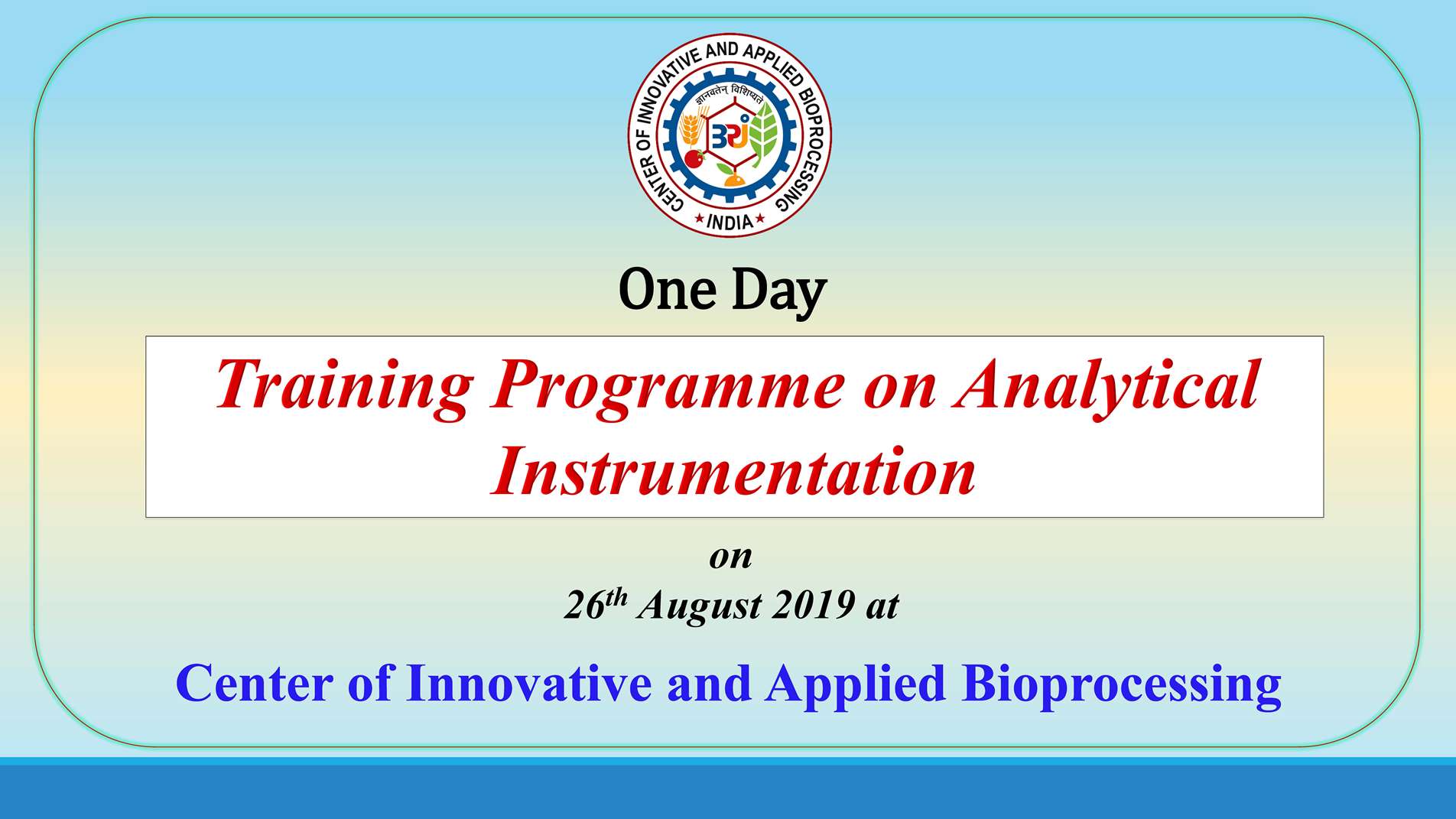 Training Programme on Analytical Instrumentation